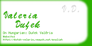 valeria dufek business card