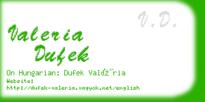 valeria dufek business card